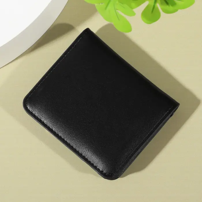 Portefeuille minimaliste en PU – Fermeture à pression