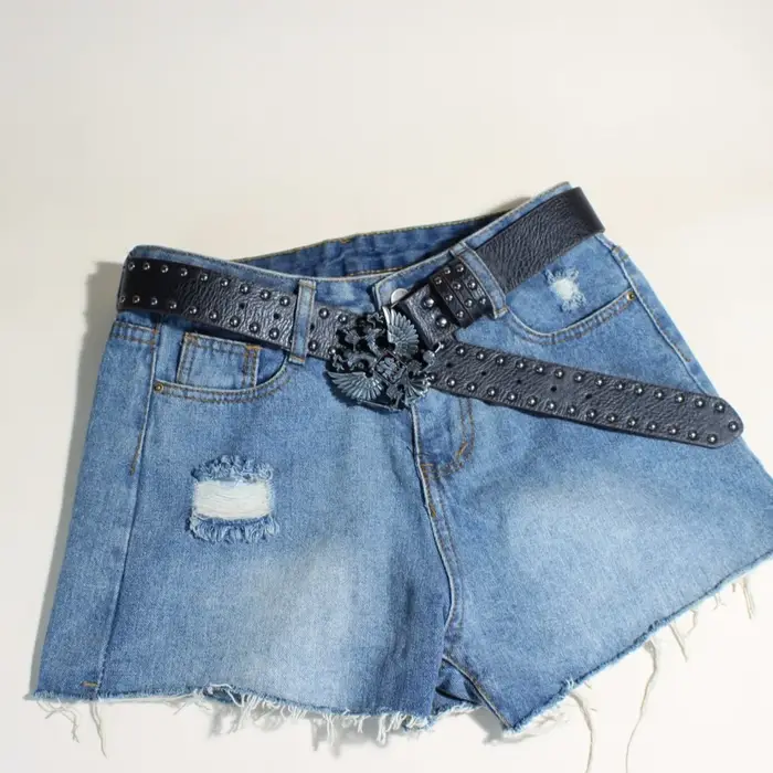 Ceinture en cuir PU de Style Punk noir avec goujons en métal