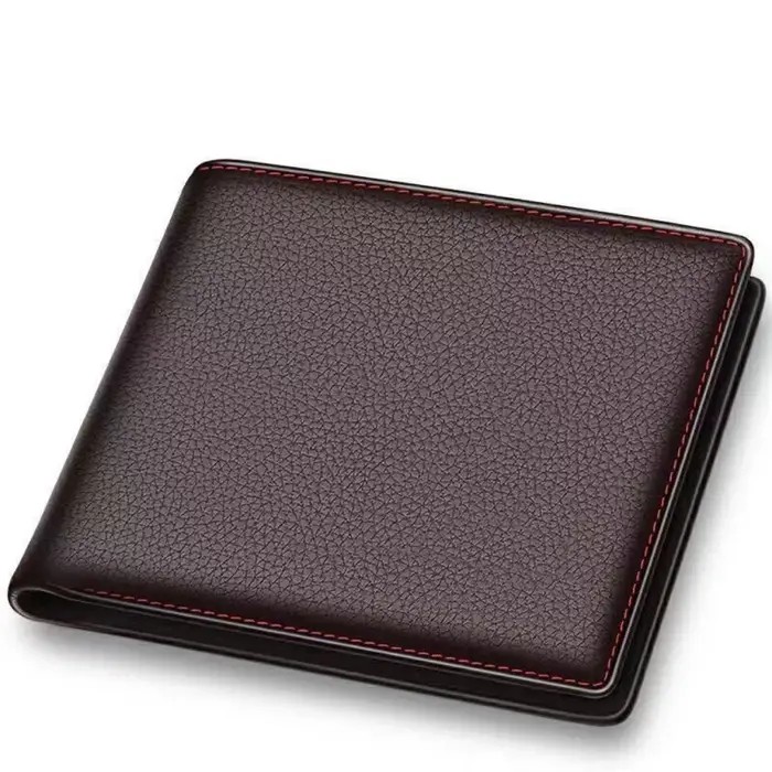 Portefeuille court horizontal pour hommes avec permis de conduire et plusieurs emplacements pour cartes en cuir de qualité à la mode pour les étudiants et les jeunes
