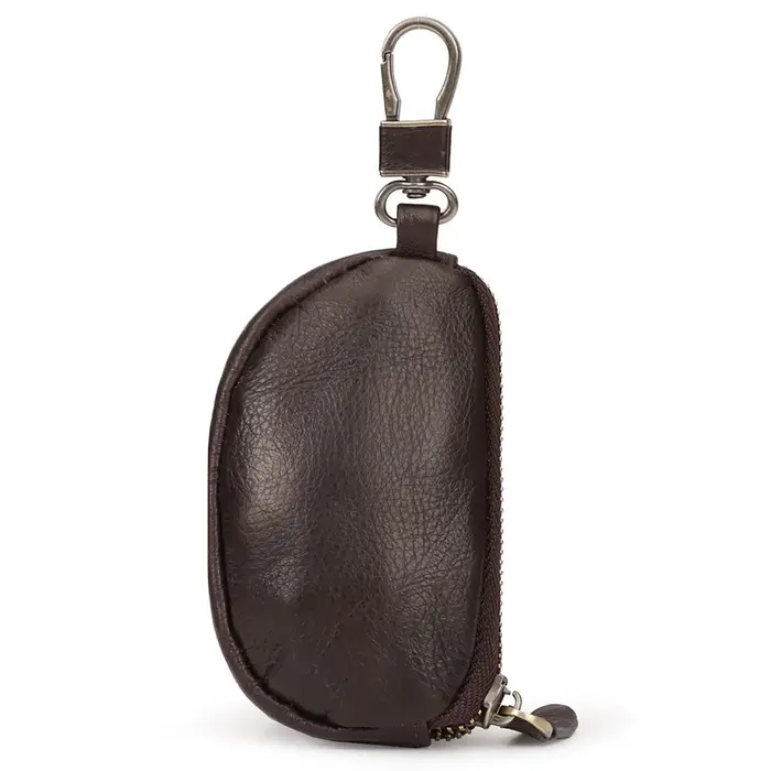 KAVIS porte-monnaie en cuir véritable hommes portefeuille Mini court fermeture éclair sacs à main souples sac à clés cadeau pour poche d'argent petit support pour clé