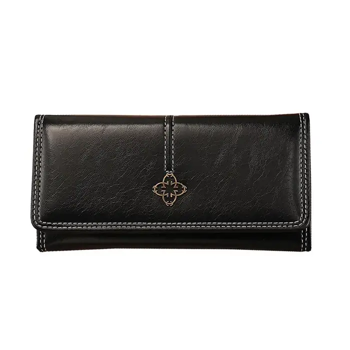Portefeuille Long en cuir pour femmes, bouton multifonction, grande capacité, porte-monnaie multi-ca