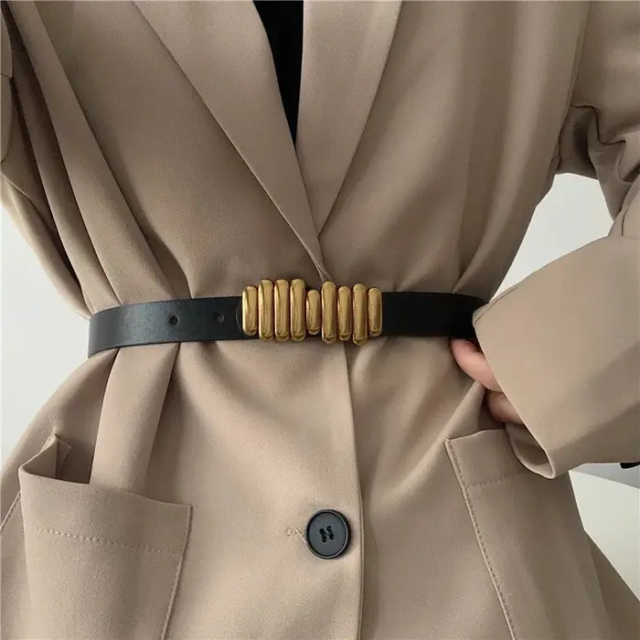 Ceinture tendance pour femme de style européen, inspirée du vintage, polyvalente pour chemises, mant