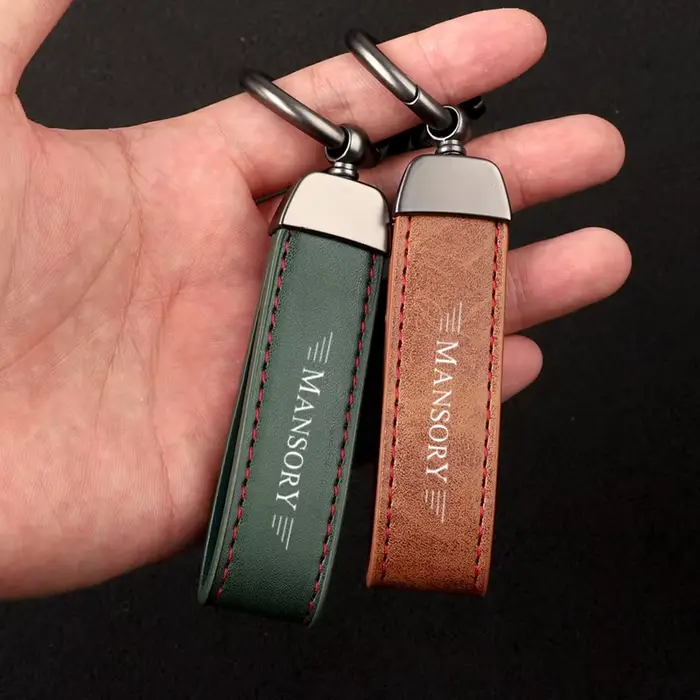 Porte-clés en cuir de luxe avec logo