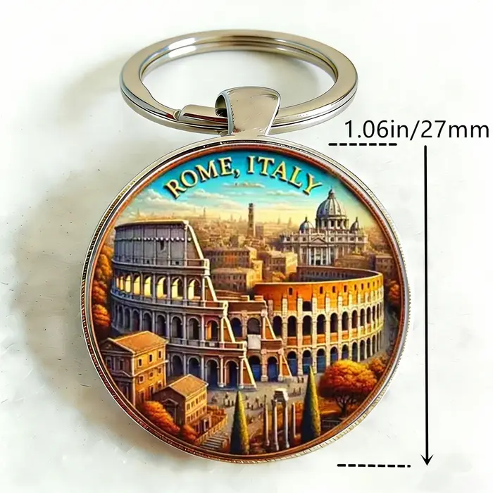 1PC Porte-clés vintage à thème italien Rome