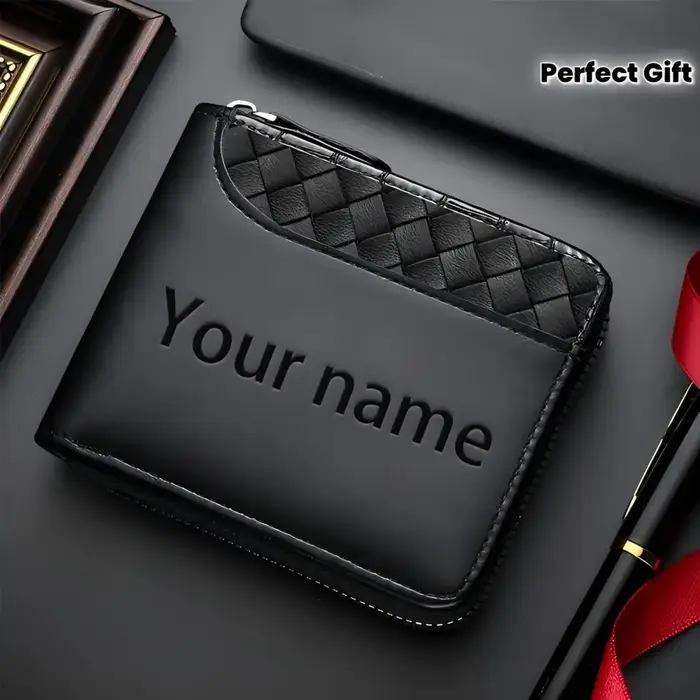 Portefeuille en similicuir de luxe personnalisé pour homme