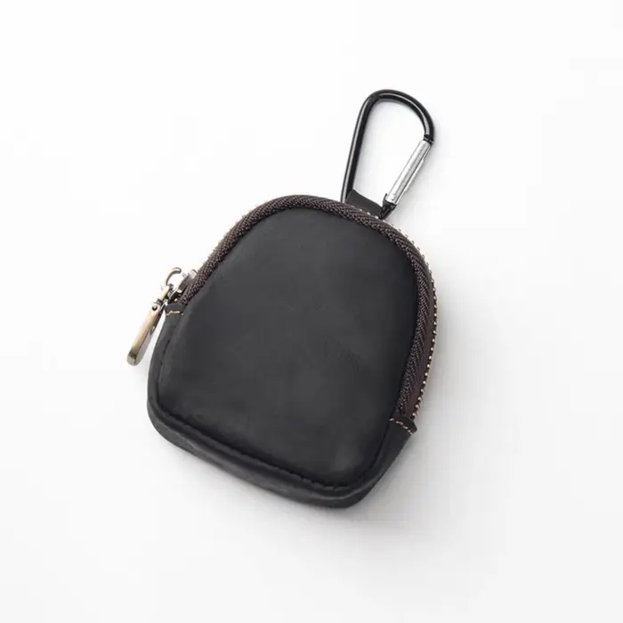 Porte-monnaie décontracté en cuir véritable, mini pochette zippée, petit sac à clés, pendentif pour