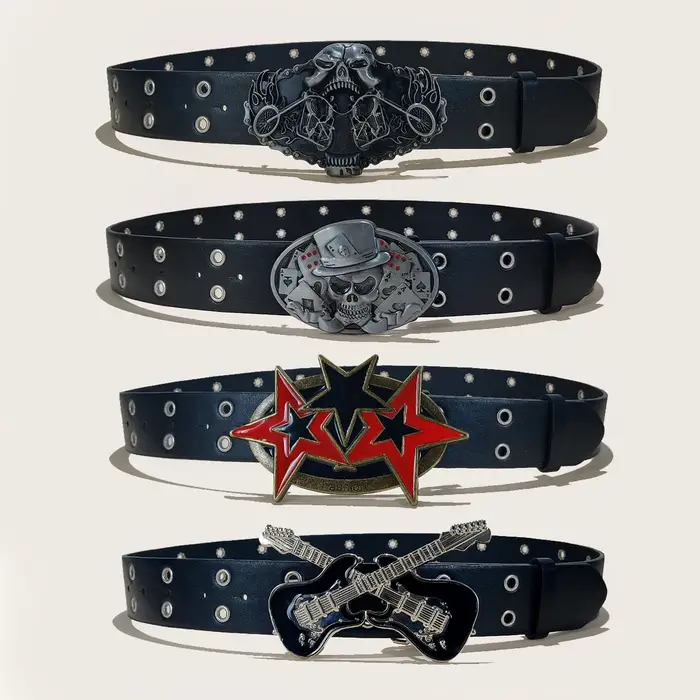 Ceinture pour hommes rétro fait vieille alliage gothique boucle