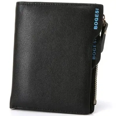 Portefeuille en cuir avec fermeture éclair pour homme, poche à monnaie, porte-monnaie pour homme, pe