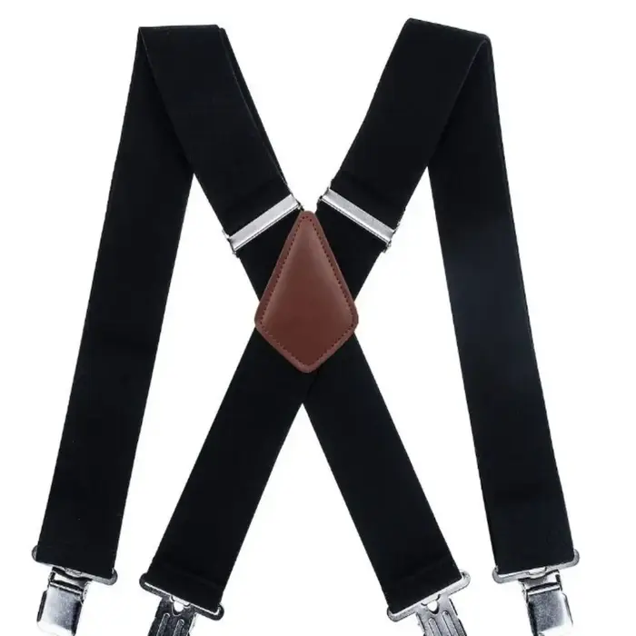 Bretelles pour hommes larges et réglables, élastiques, robustes, en X, pour pantalon, pour soirée