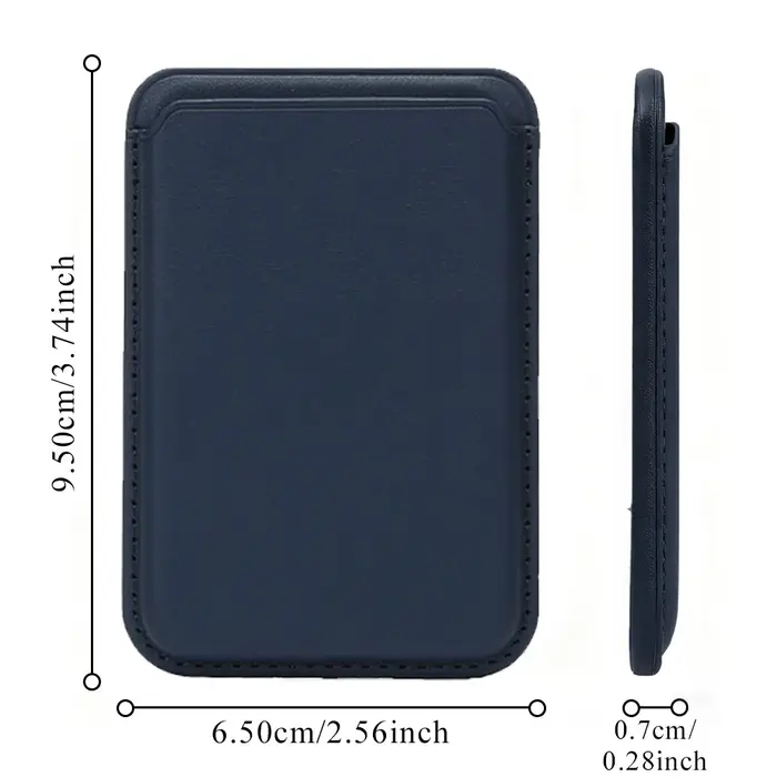 Porte-cartes bleu en cuir PU, portefeuille magnétique pour téléphone, poche amovible fine, durable et anti-rayures, motif papillon et lettres