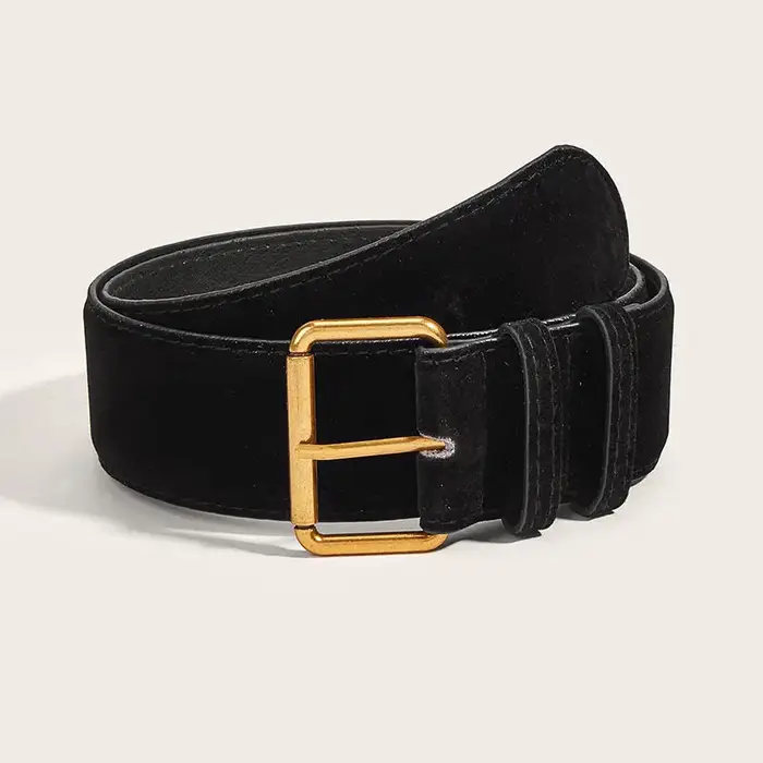Ceinture large rétro en daim 2026 pour femme – Accessoire de mode élégant pour jupes, jeans et mante