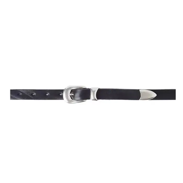 Ceinture en cuir à boucle pour femme Momoluna Ceinture noire de 2 cm