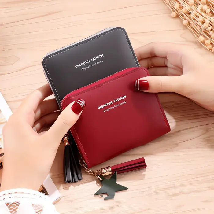 Porte-monnaie en cuir PU pour femmes