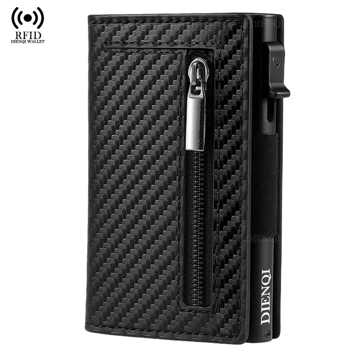 Fibre de carbone Rfid porte-carte de crédit hommes portefeuille sac d'argent marque de luxe minimaliste mince mince portefeuille noir pochette sac à main mâle