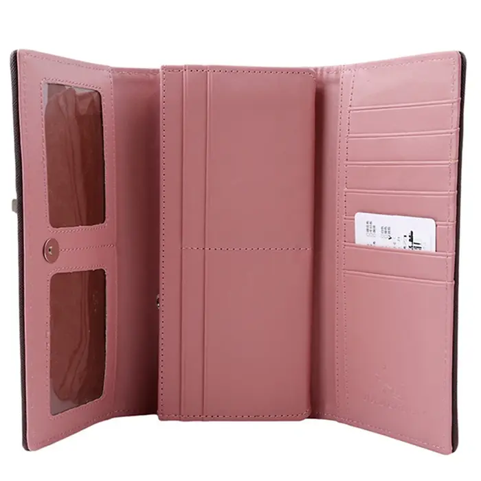Portefeuille Long pour fille multi-fonctionnel en polyuréthane portefeuilles femmes porte-monnaie porte-cartes pochette