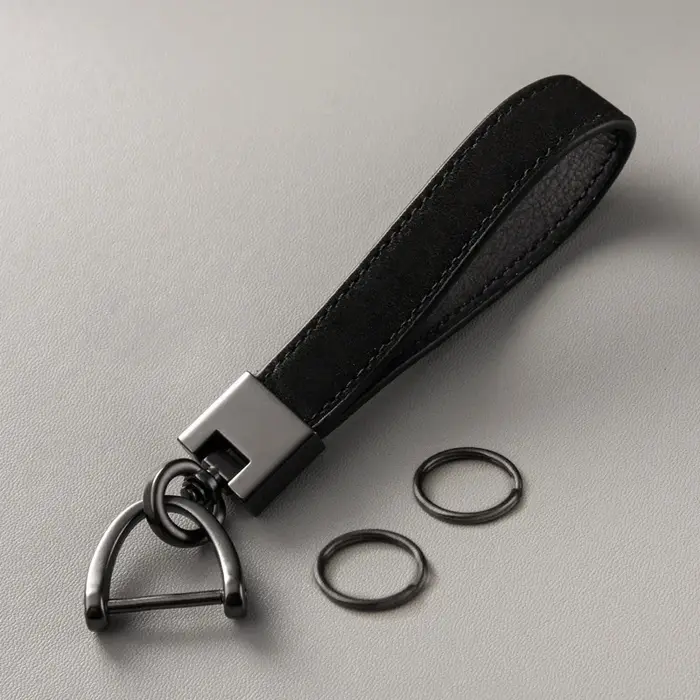 Porte-clés pour hommes et femmes, pendentifs de clé de voiture en cuir de vache avec couche supérieu