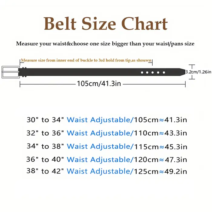 Ceinture en cuir véritable pour homme