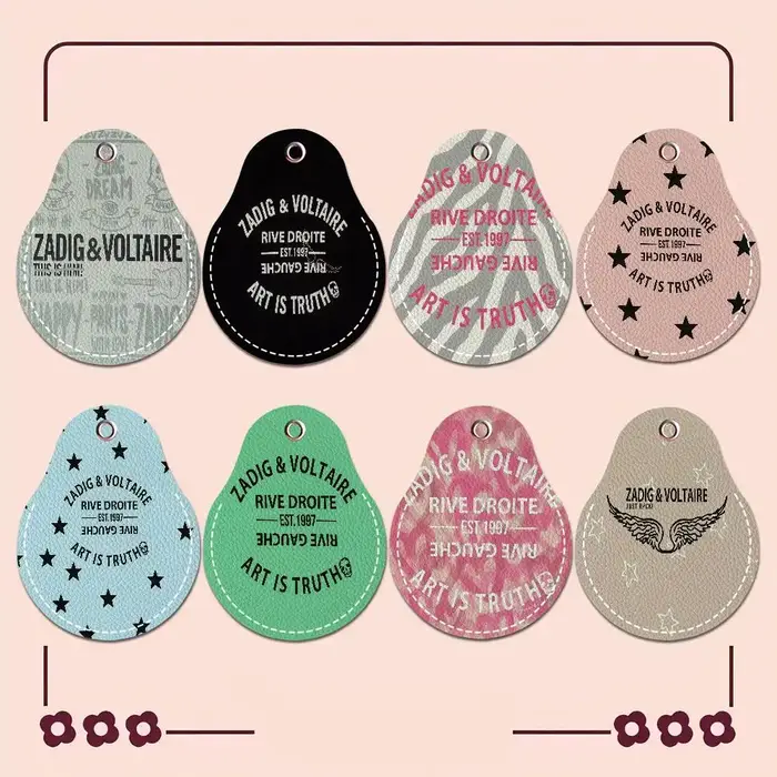 Porte-clés classique en PU en forme de goutte d'eau avec logo Z-Zadig V-Voltaire