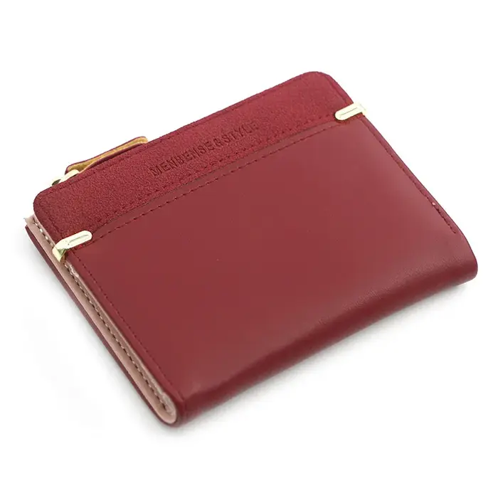 Portefeuille femme court rose porte-monnaie mode portefeuilles
