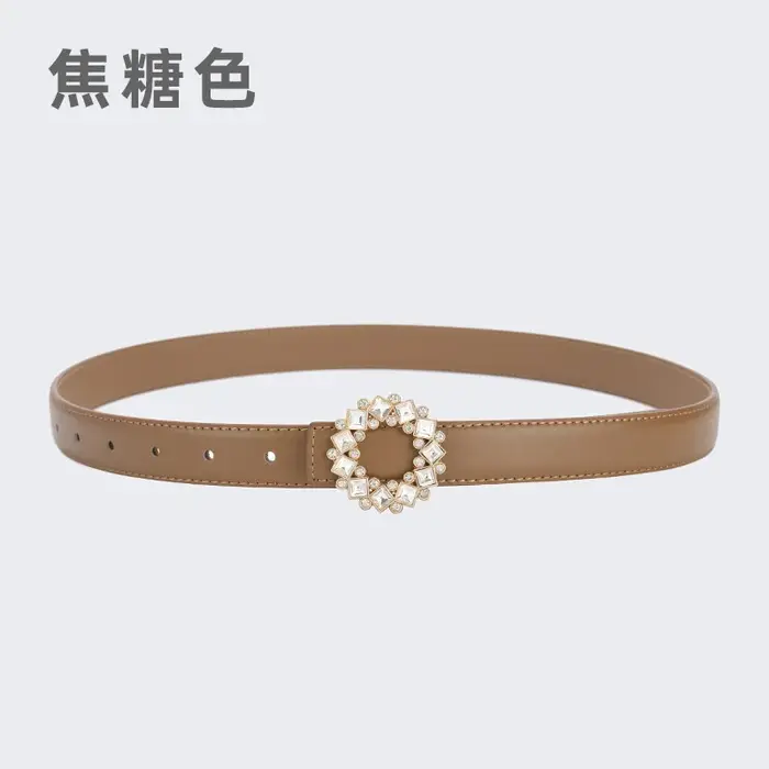 Ceinture fine pour femme incrustée de strass et de perles