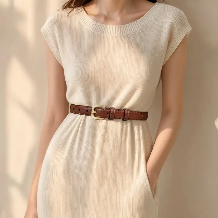 Lot de 2 ceintures décontractées et tendance, au design simple et haut de gamme, avec boucle à ardillon et double boucle, idéales pour le quotidien D2-ND222