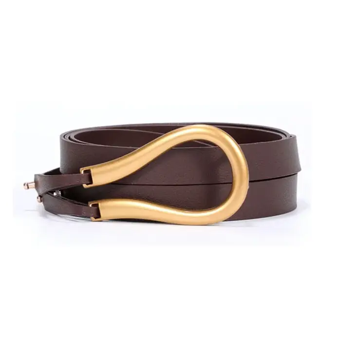 Mode femme ceinture de haute qualité décontracté léger fer à cheval boucle grand en forme de U luxe personnalité courbe