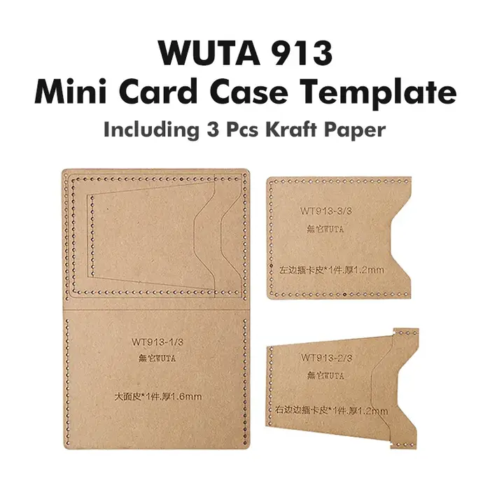 WUTA-Mini porte-cartes en papier kraft, modèle horizontal simple, portefeuille en cuir, ensemble de motifs, outils de bricolage, 913