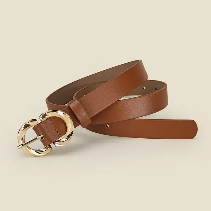 Ceinture à boucle ronde personnalisée pour femmes