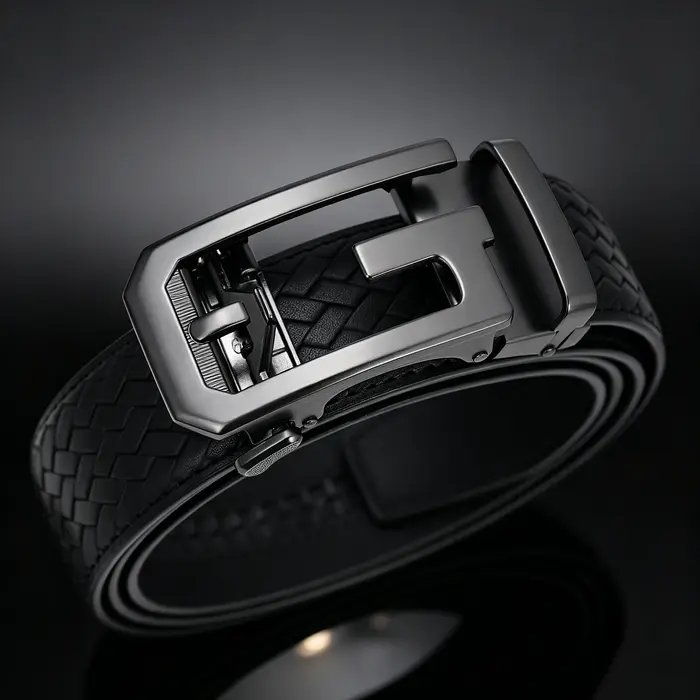 Ceinture pour homme en cuir véritable avec boucle automatique en alliage métallique, design de luxe de marque, ceintures de taille pour homme, sangle masculine