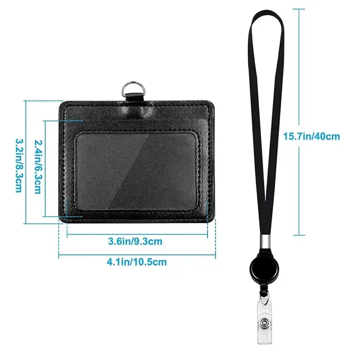 Porte-carte de travail en cuir PU