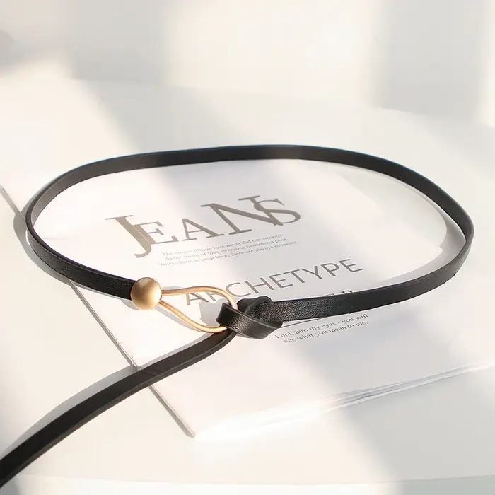 Ceinture nouée coréenne pour femmes, Simple, en cuir PU, fine, de luxe, manteau, décoration de robe,