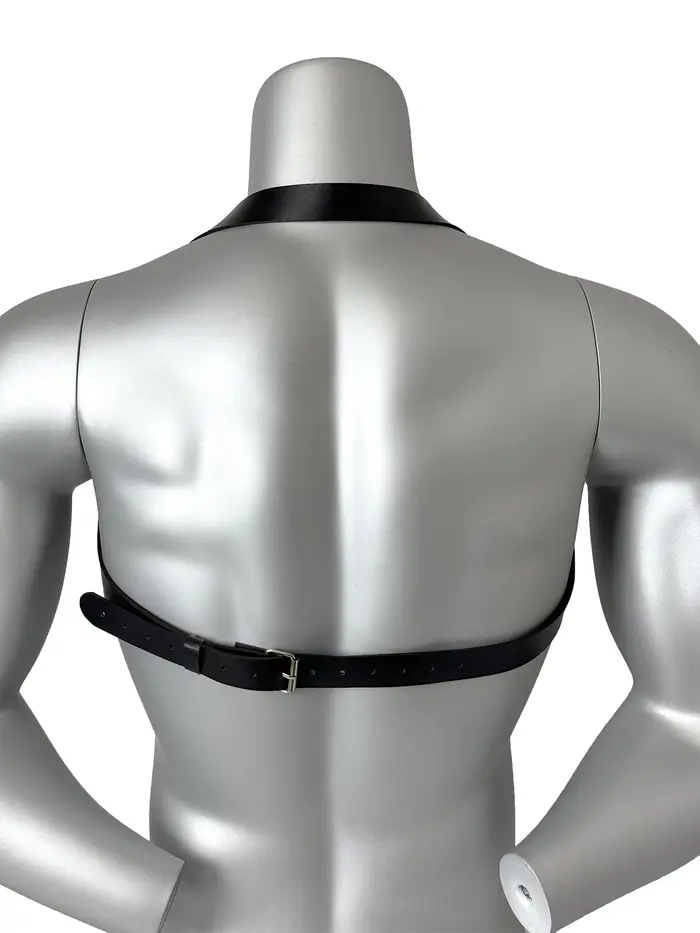 Ceinture en cuir PU noir chic pour homme avec rivets, style gothique punk, sangle de poitrine réglable, pour tenue de soirée
