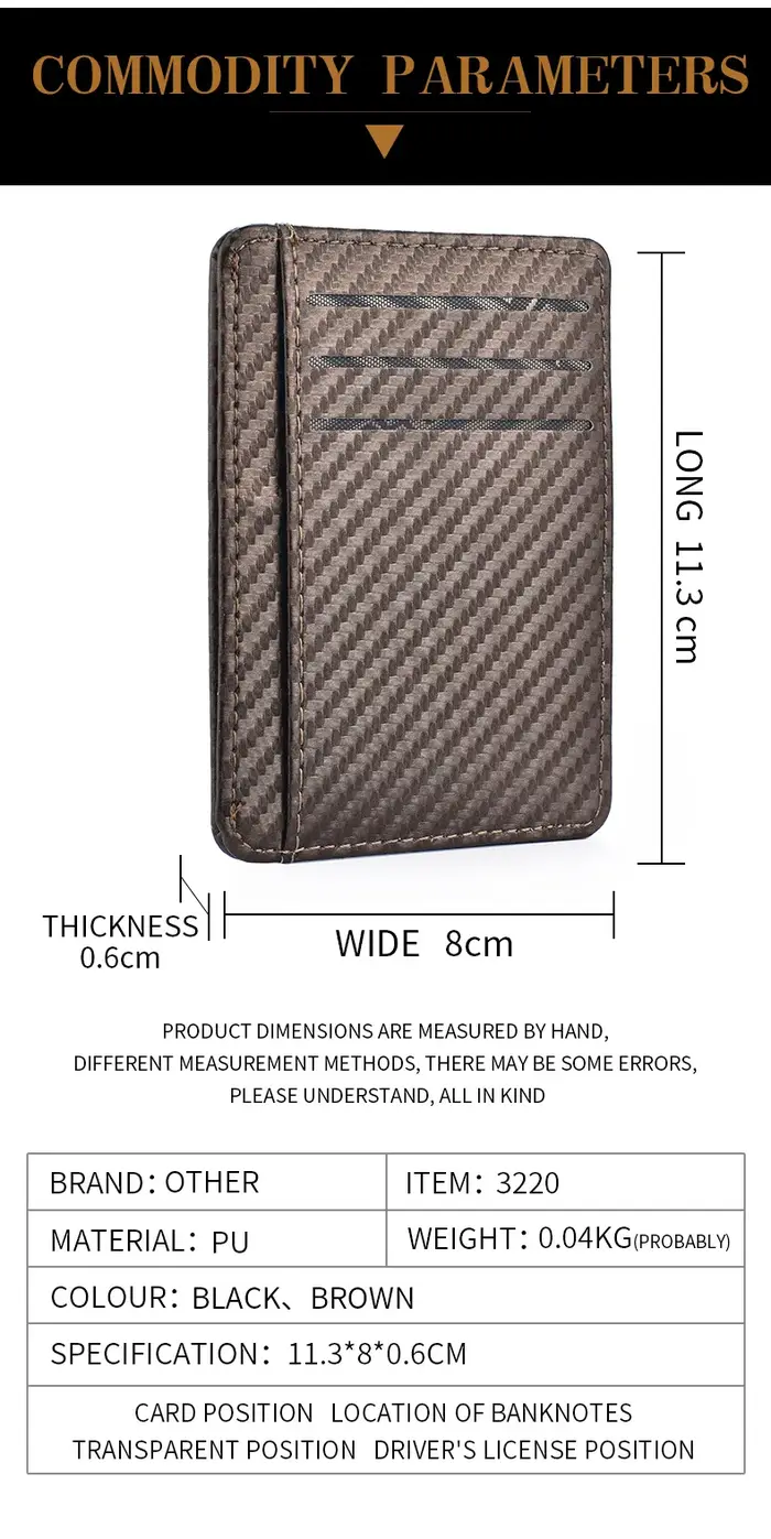 Portefeuilles de poche avant minimalistes minces pour hommes