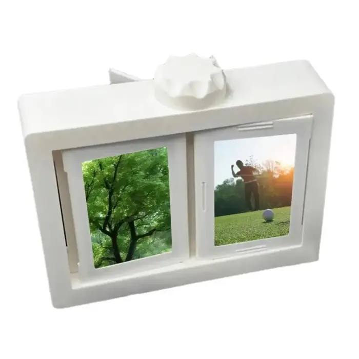 Porte-cartes photo rotatif 3D transparent