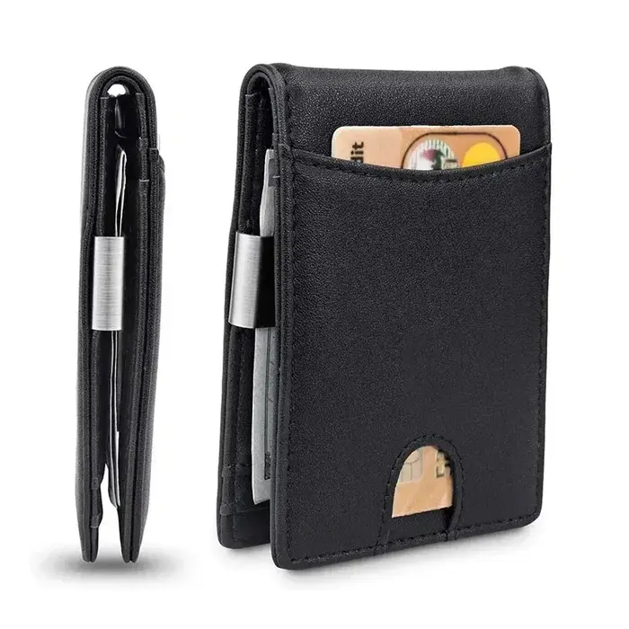 Portefeuille pour hommes, portefeuille pour cartes de crédit, Protection RFID, Simple, Ultra-fin, pe