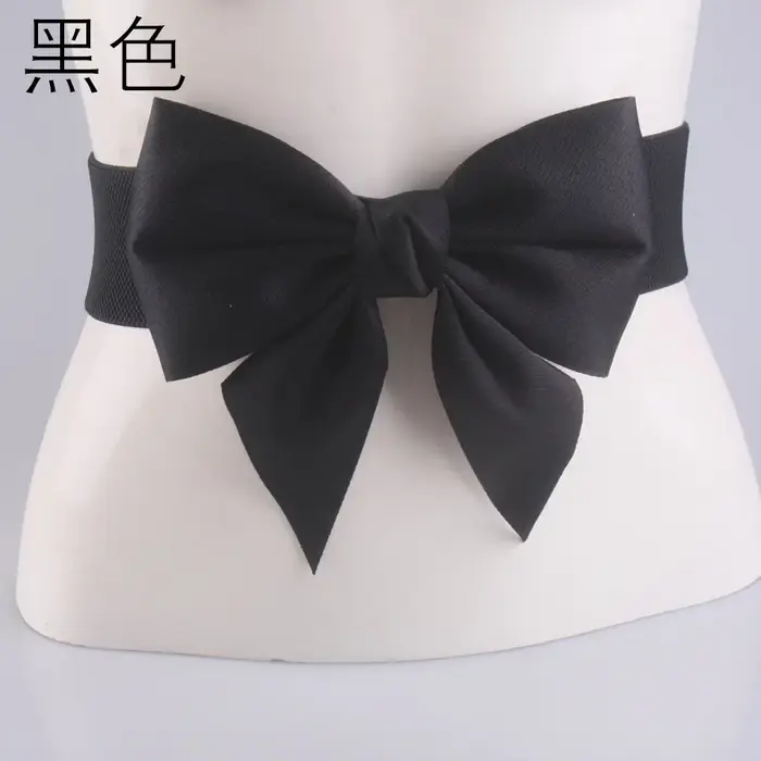Ceinture large élastique à nœud papillon pour femme