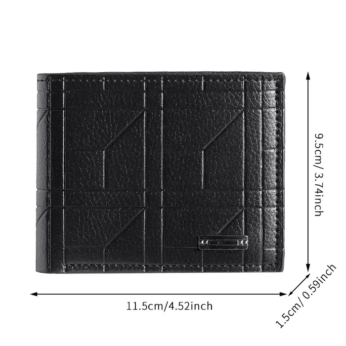 Portefeuille court à carreaux pour hommes