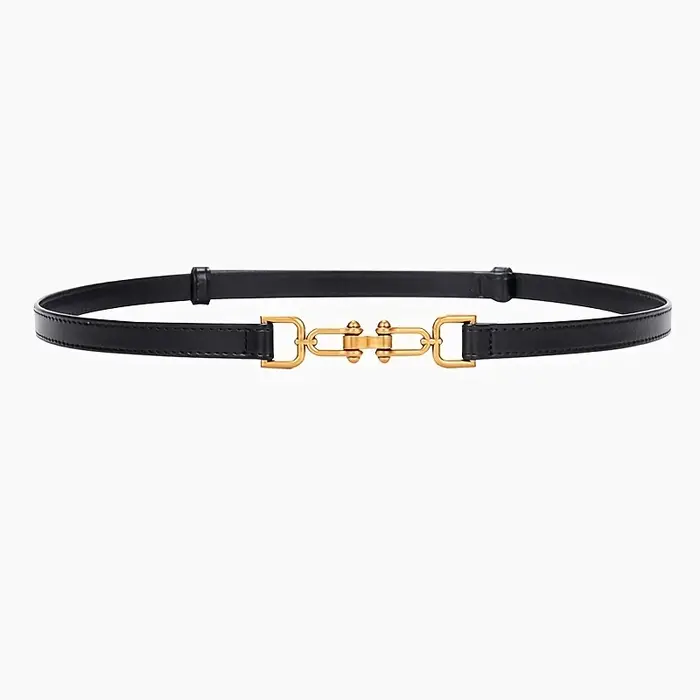 Ceinture fine en cuir véritable pour femme