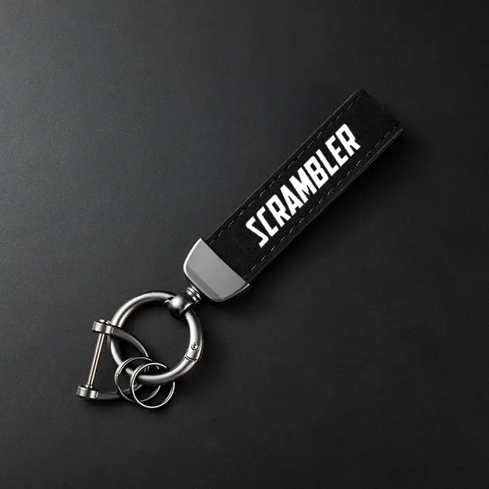 Porte-clés de moto en cuir et daim de haute qualité, pour Ducati Scrambler 400 800 1100 2014-2025, a