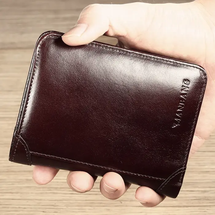 Portefeuille en cuir véritable pour homme