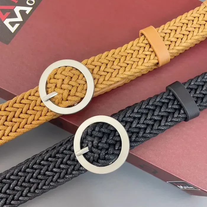 Ceinture coréenne rétro artisanale en cordon ciré pour femme