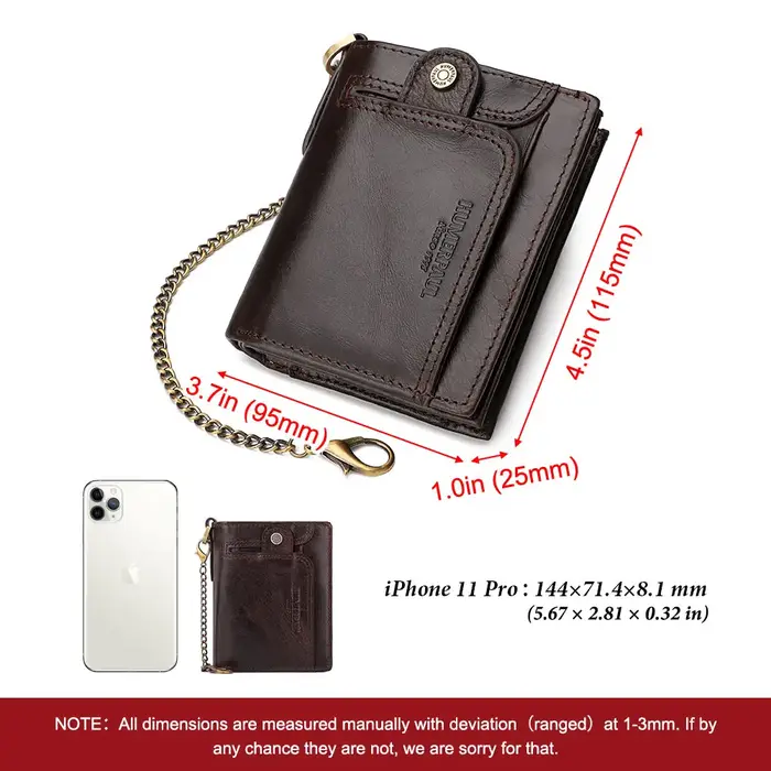 Portefeuille en cuir véritable pour hommes