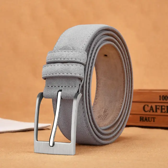 Sude-Ceinture en cuir de vachette véritable pour homme et femme, sangle en tissu Oxford, cuir vérita