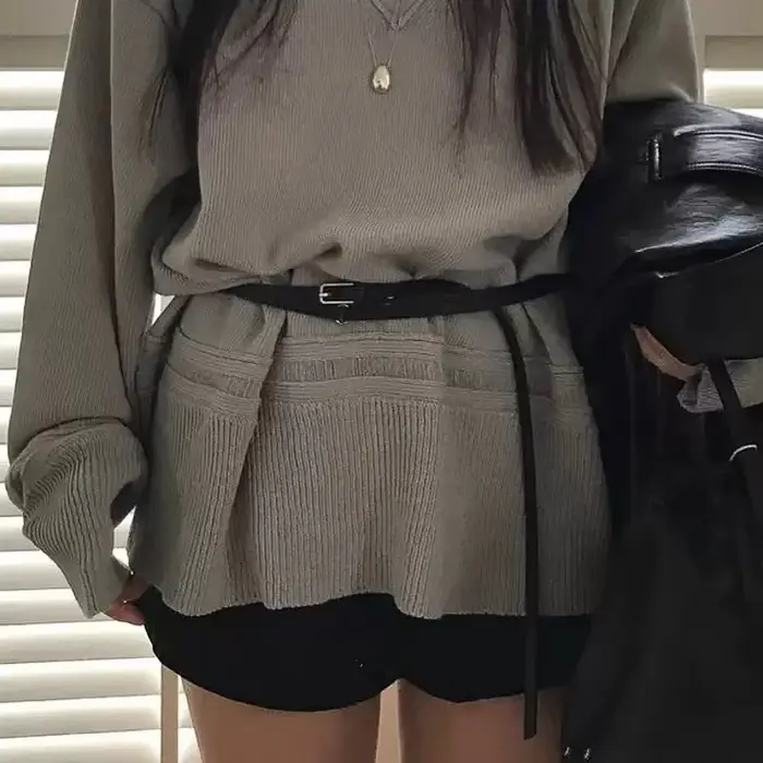 Ceinture à Double anneau Y2k pour femmes, jupe polyvalente, Design tendance, pour robes pull, chaîne
