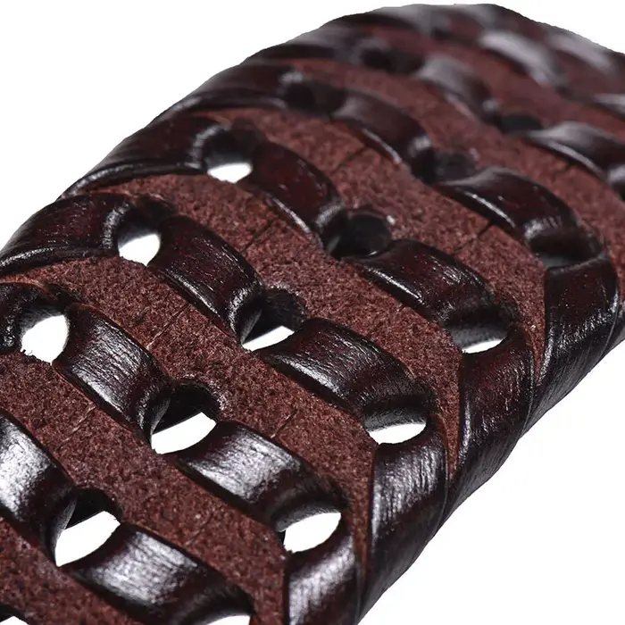 Ceintures tressées en cuir véritable pour hommes