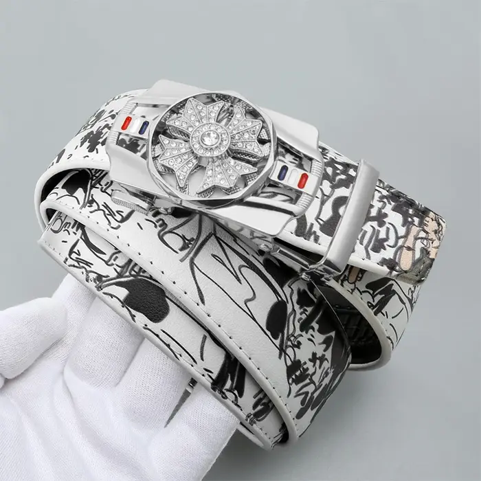 Ceinture automatique à la mode pour hommes avec boucle rotative