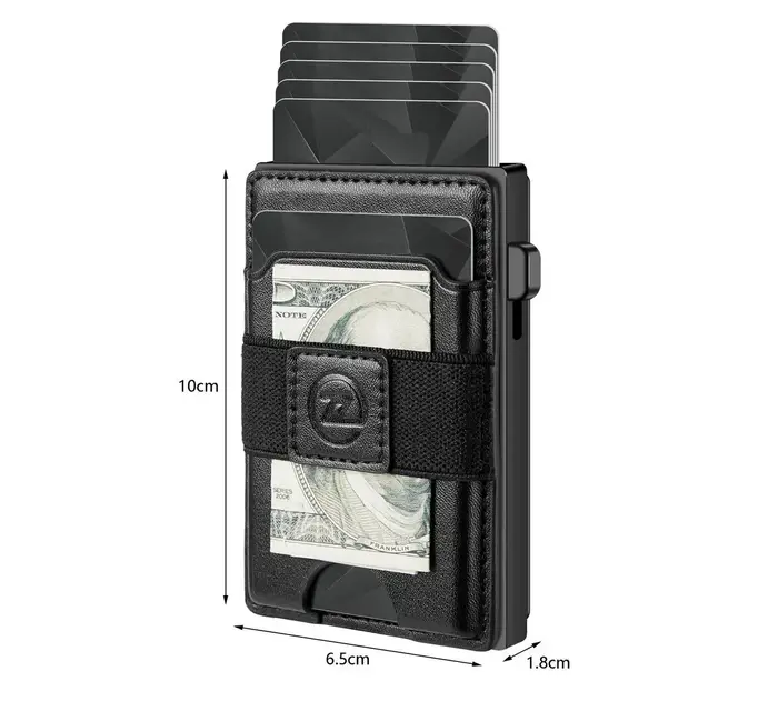 Porte-cartes en cuir double usage pour homme avec protection RFID