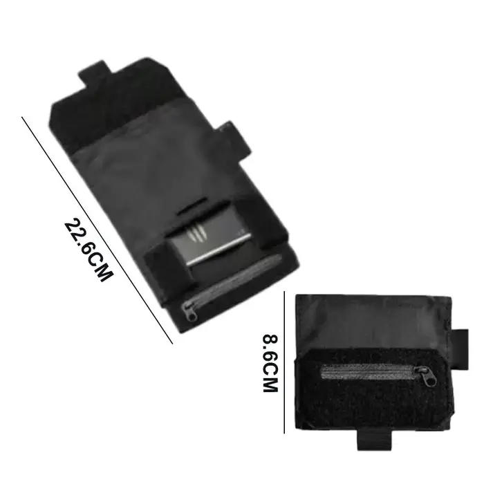 Portefeuille de ceinture noir mince antivol, sac banane compact avec pochette cachée pour documents, cartes et passeport, pour femmes et hommes, mini portefeuille de ceinture