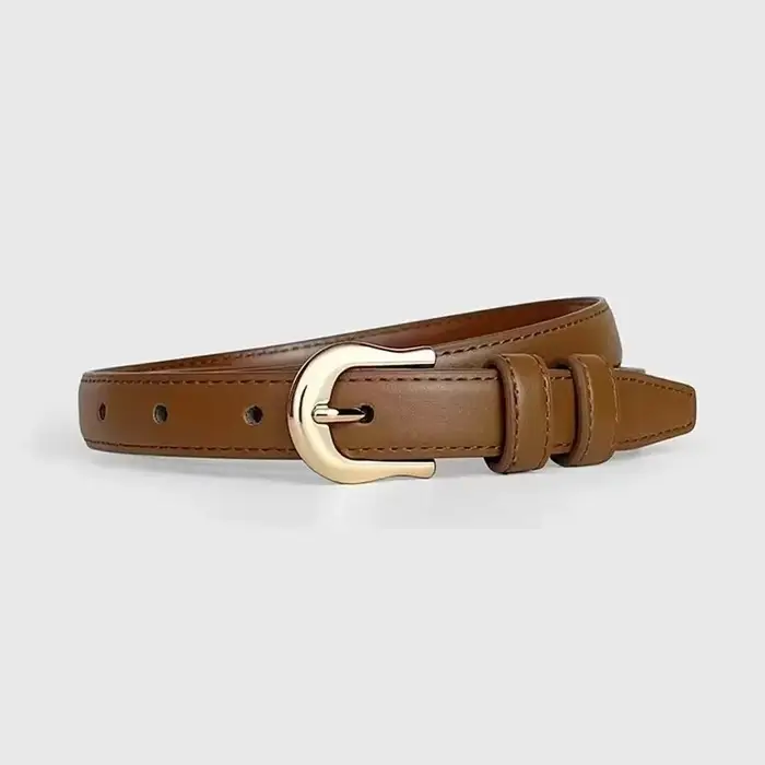 Ceinture d'été marron avec détails raffinés pour pantalon western