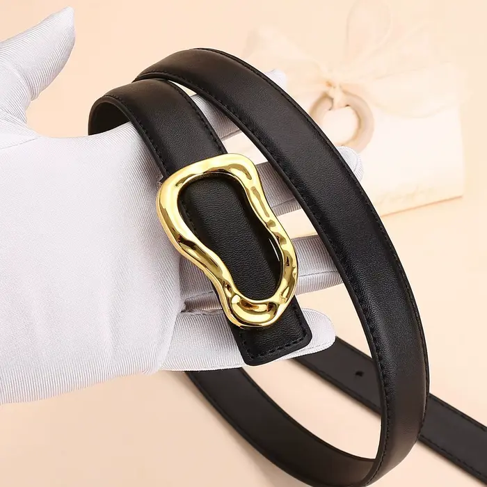 Ceinture en cuir véritable pour femme ; Accessoire de mode polyvalent pour pantalons